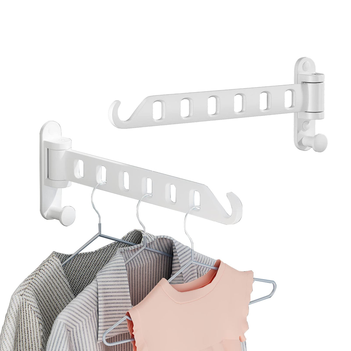 JOOM Clothes Drying Rack Wall Mounted, 13-Inch Foldable Arm, White 1 Pack