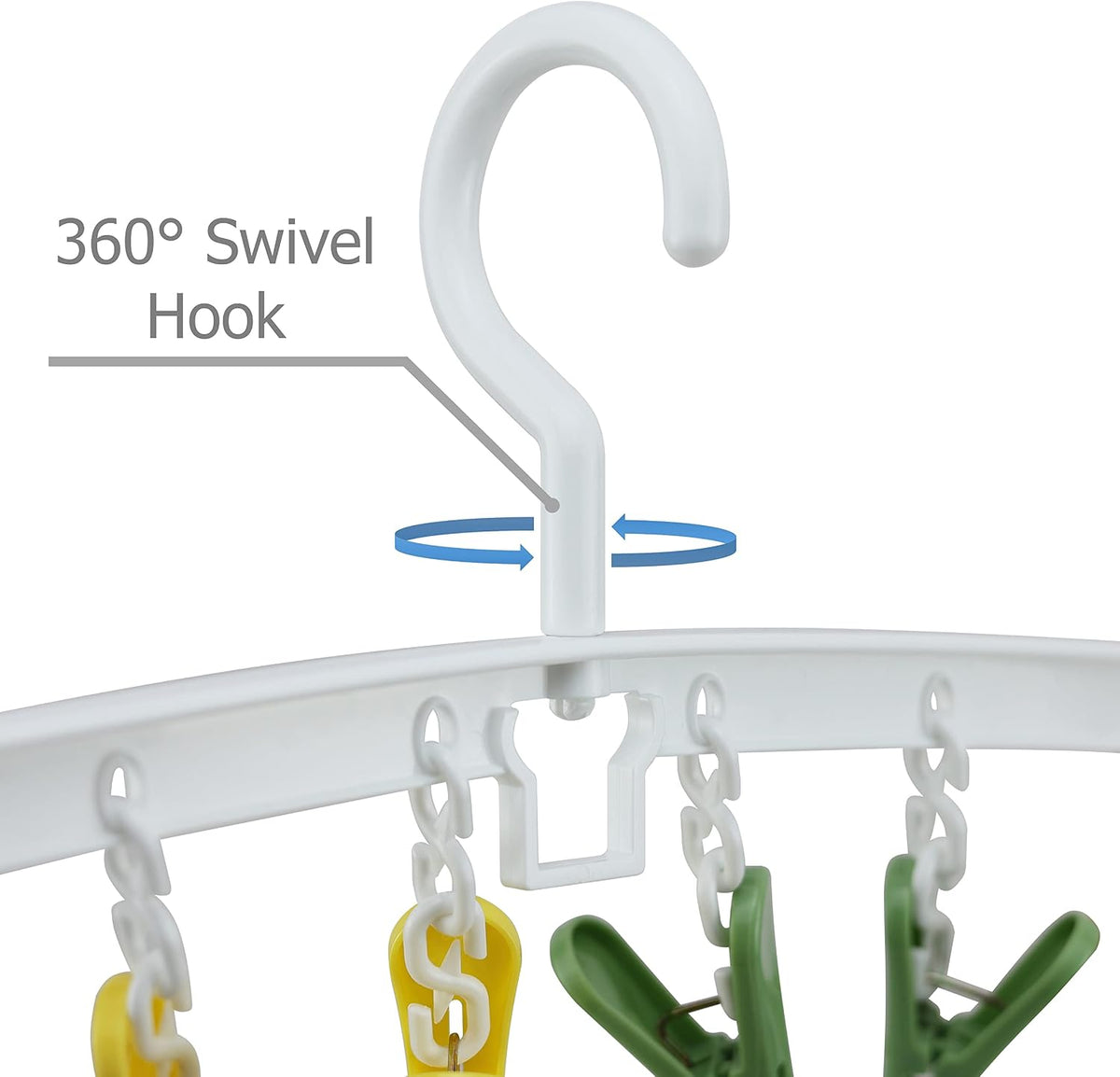 EIKS 2 Pack Drying Rack Laundry Hanger with 8 Clips