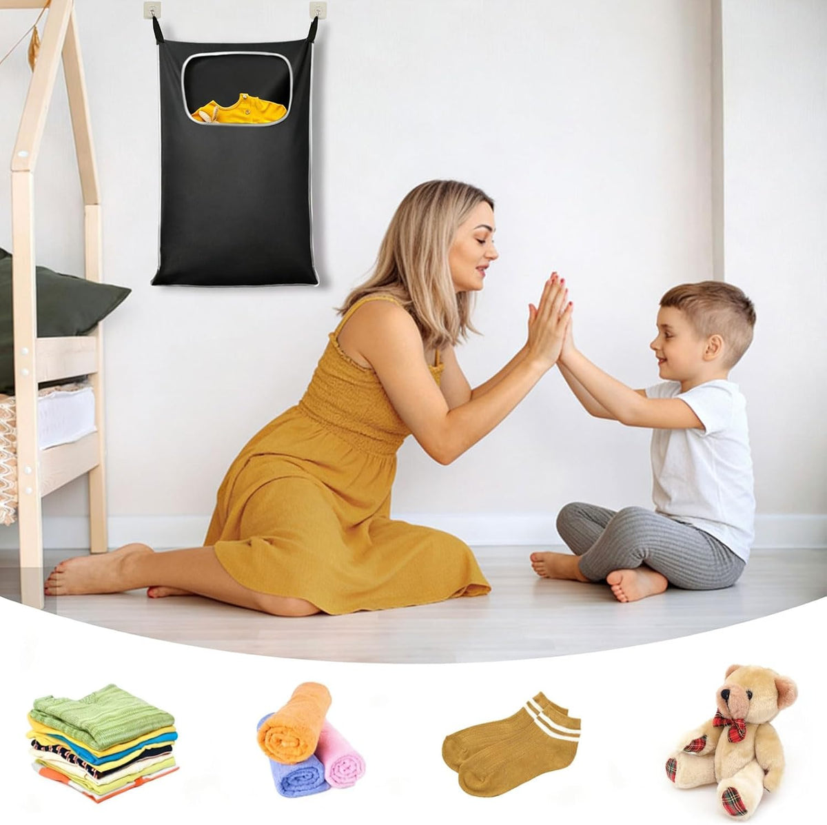 Hanging Laundry Hamper, Over the Door Laundry Storage Basket