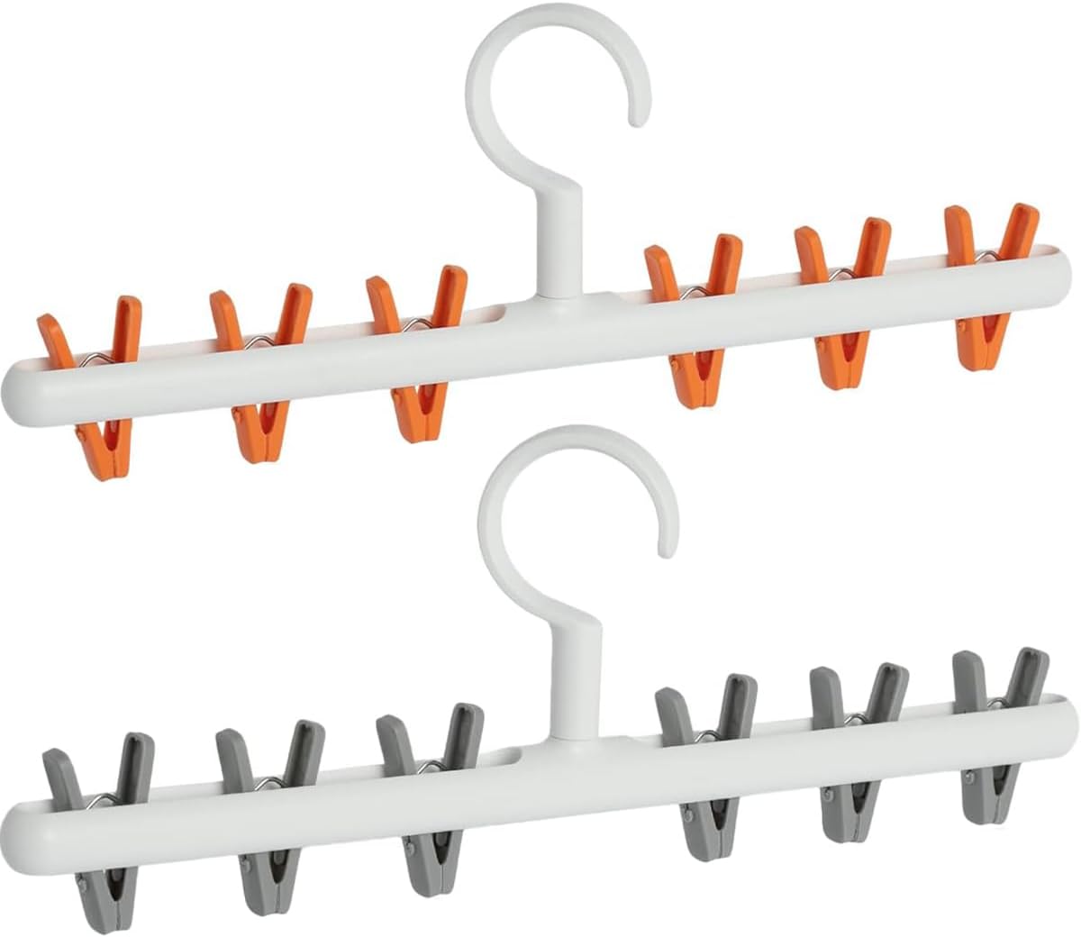 Foshine Clothes Hanger 2 Pack with 8 Clips,Clothes Drying Racks for Drying