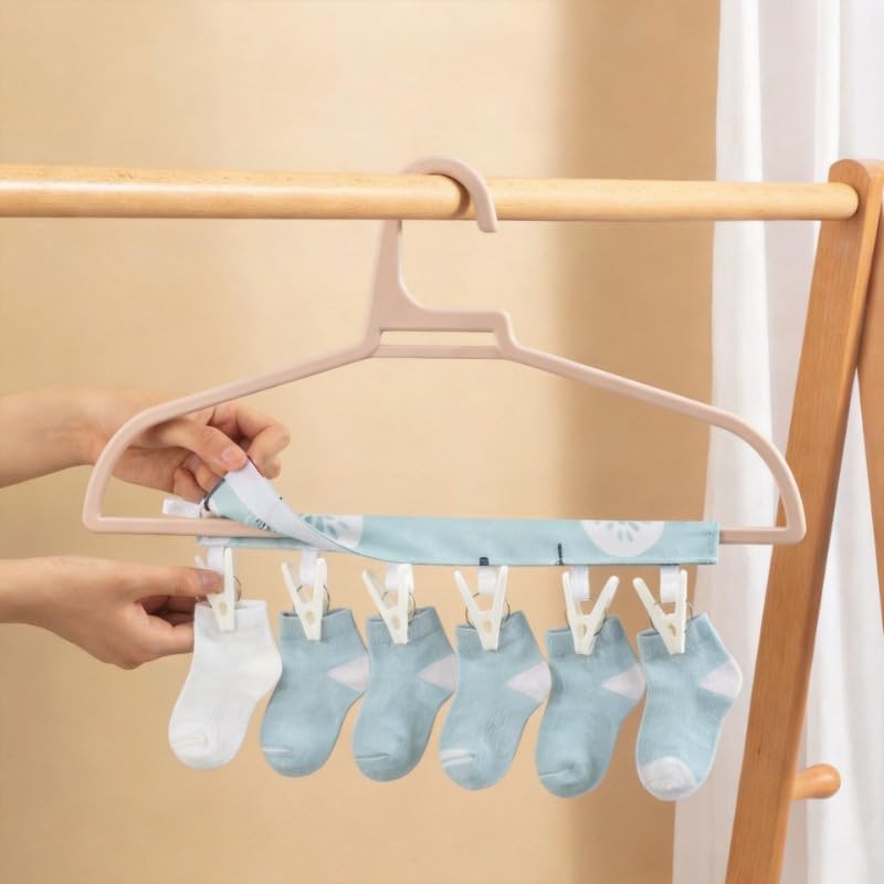 Portable Hanger Clips Travel Clothesline Folding Towel Drying Rack