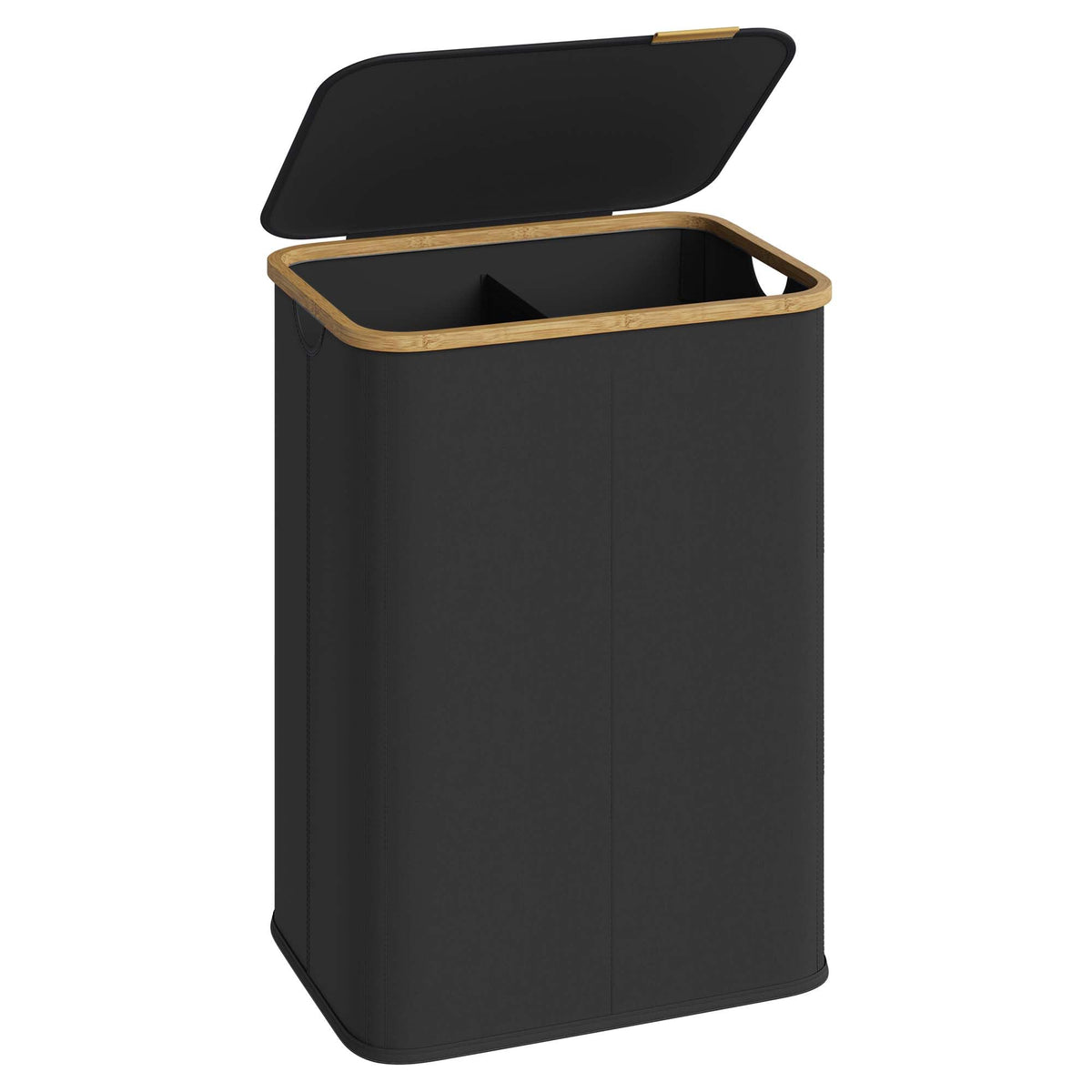 SONGMICS Laundry Hamper with Lid, 100L Laundry Basket, Bamboo Frame