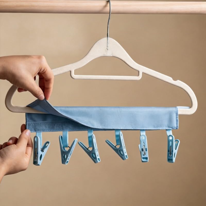 Portable Hanger Clips Travel Clothesline Folding Towel Drying Rack