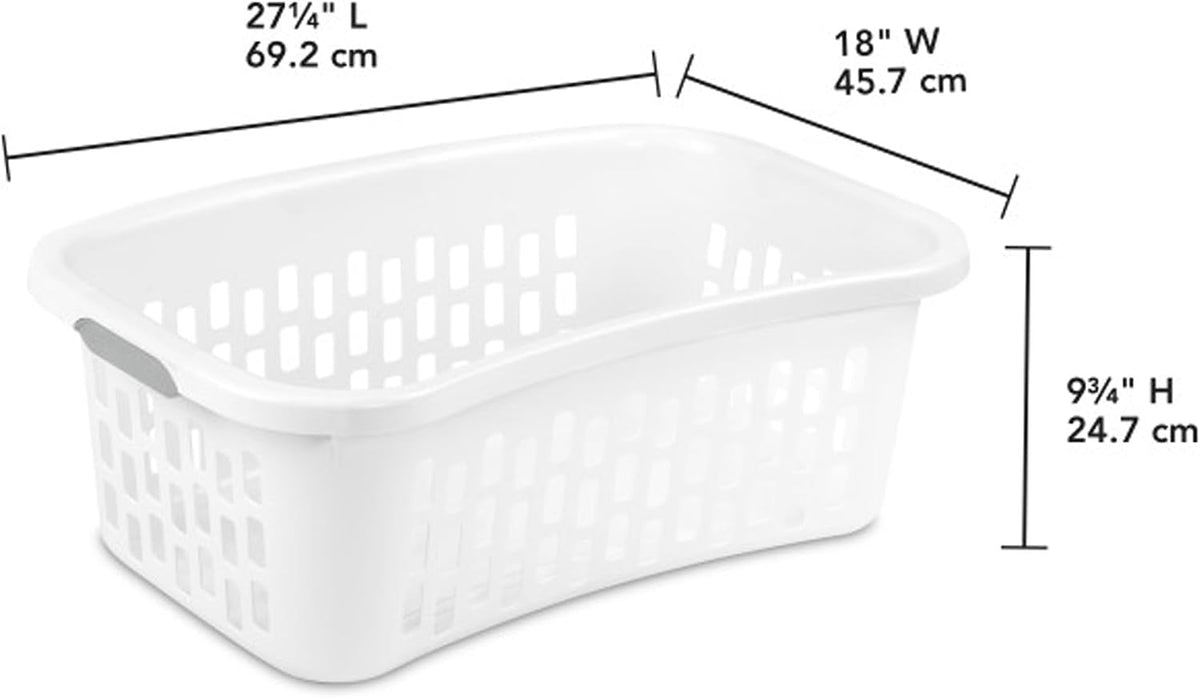 Sterilite HipHold Laundry Basket, Plastic Rectangle Clothes Hamper, 6 Pack