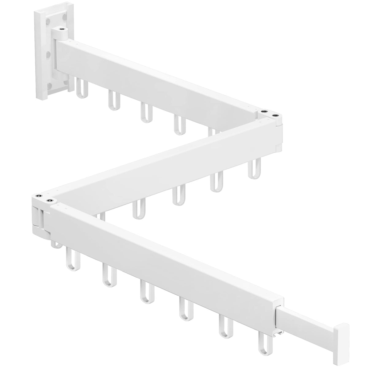 HEILAIYI Clothes Drying Rack for Laundry,Wall Mounted Clothes Hanger Rack,Folding,Retractable,Collapsible(J Shape Hooks)