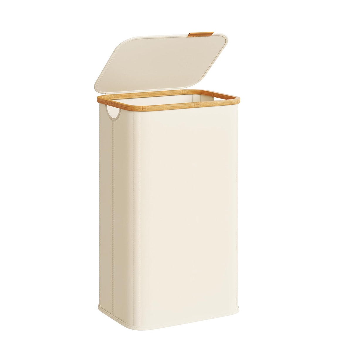 SONGMICS Laundry Hamper with Lid, 100L Laundry Basket, Bamboo Frame