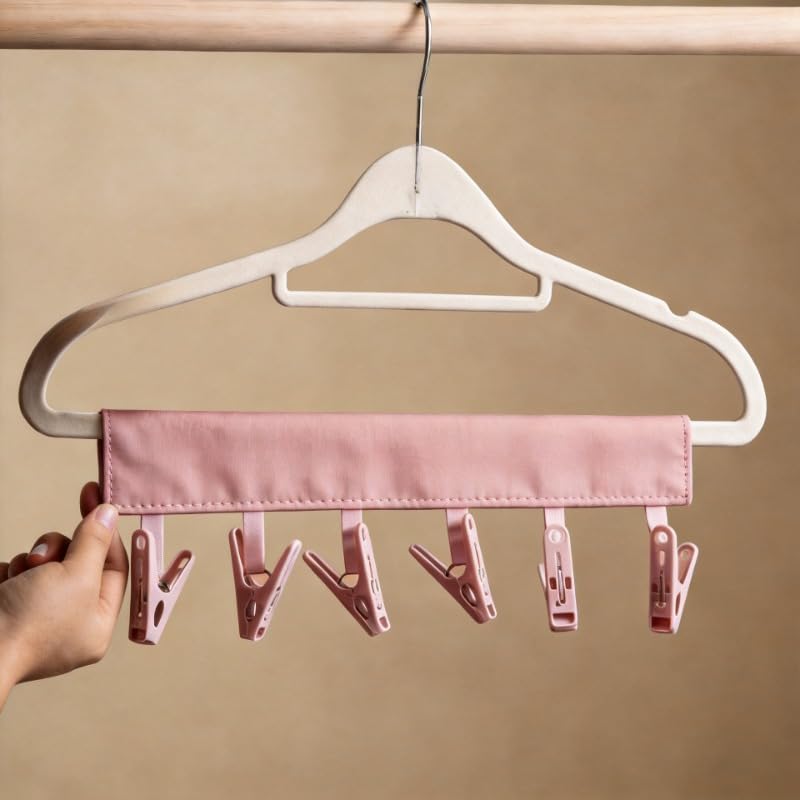 Portable Hanger Clips Travel Clothesline Folding Towel Drying Rack