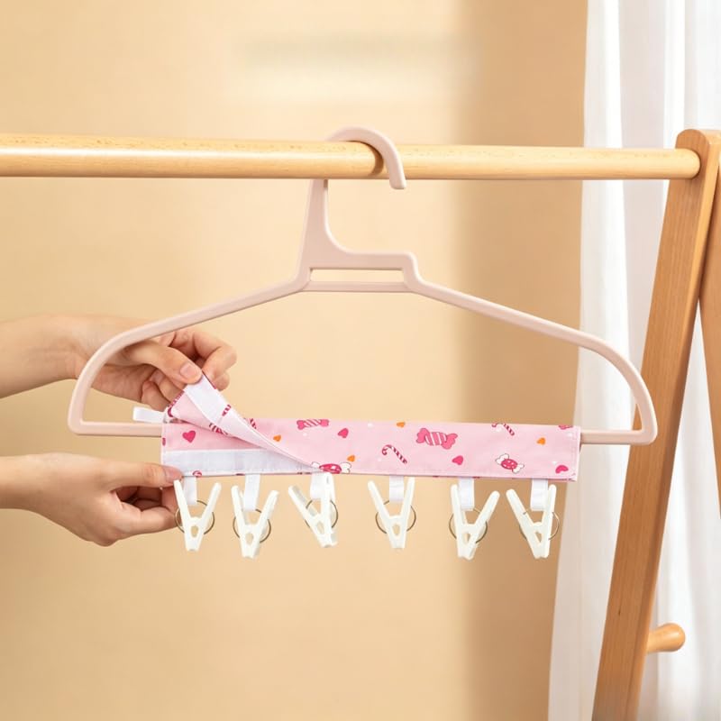 Portable Hanger Clips Travel Clothesline Folding Towel Drying Rack