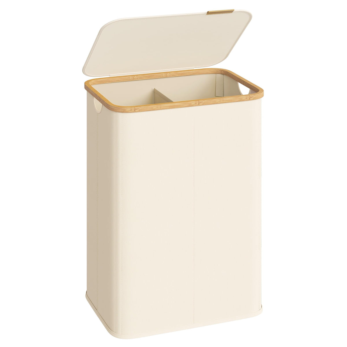 SONGMICS Laundry Hamper with Lid, 100L Laundry Basket, Bamboo Frame