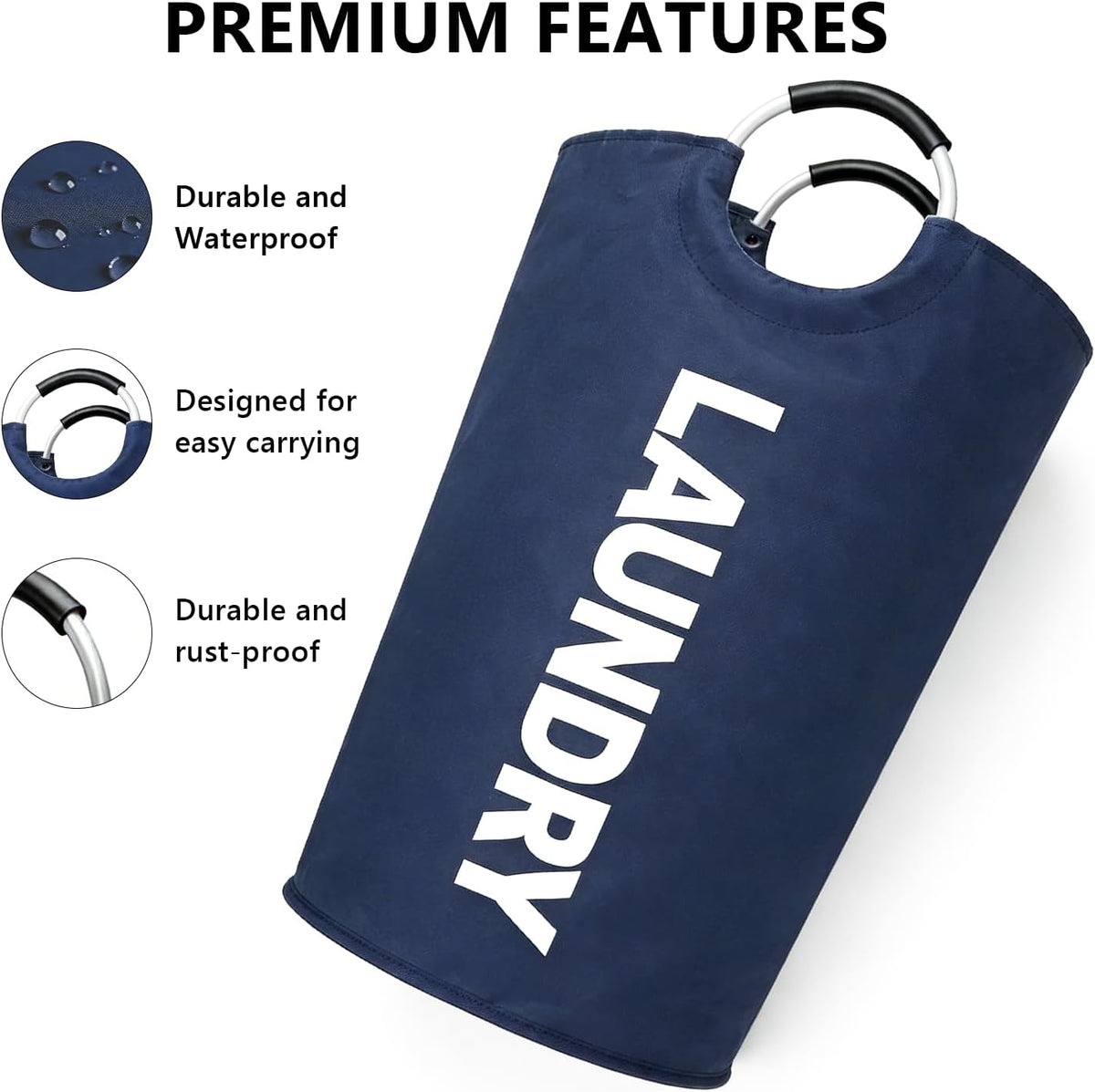 A Large 90 Liter Laundry, Navy Blue