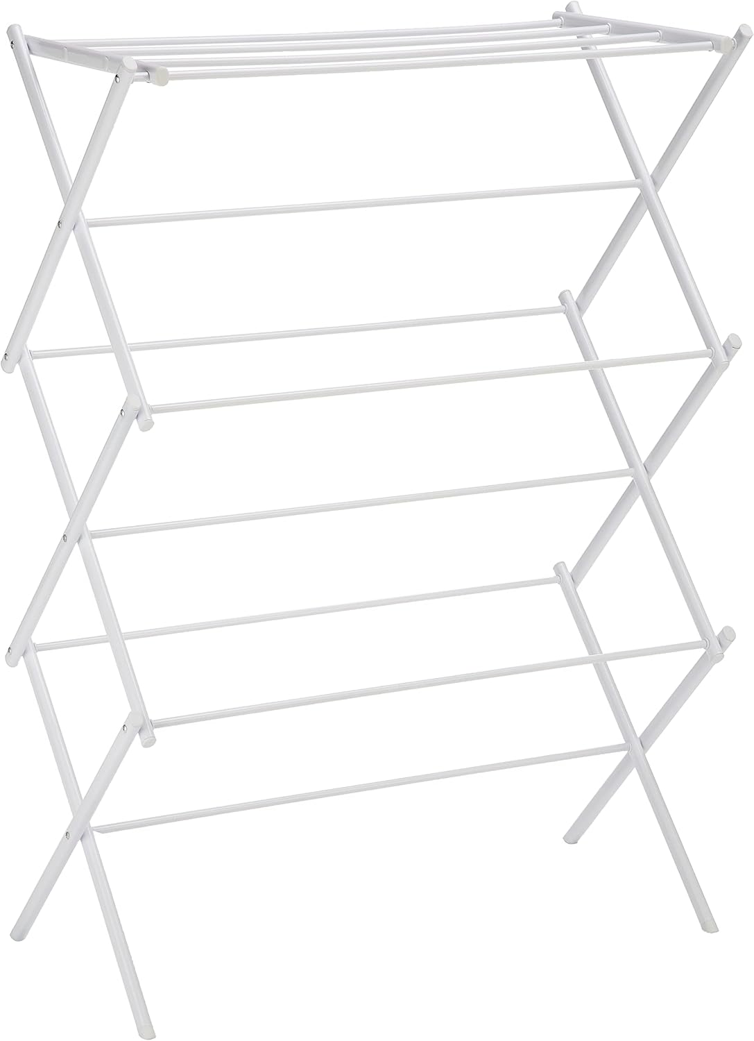 Amazon Basics Foldable Portable Clothes Drying Rack for Indoor Air Drying, Collapsible Design, 14.5" D x 29.5" W x 41.8" H, White
