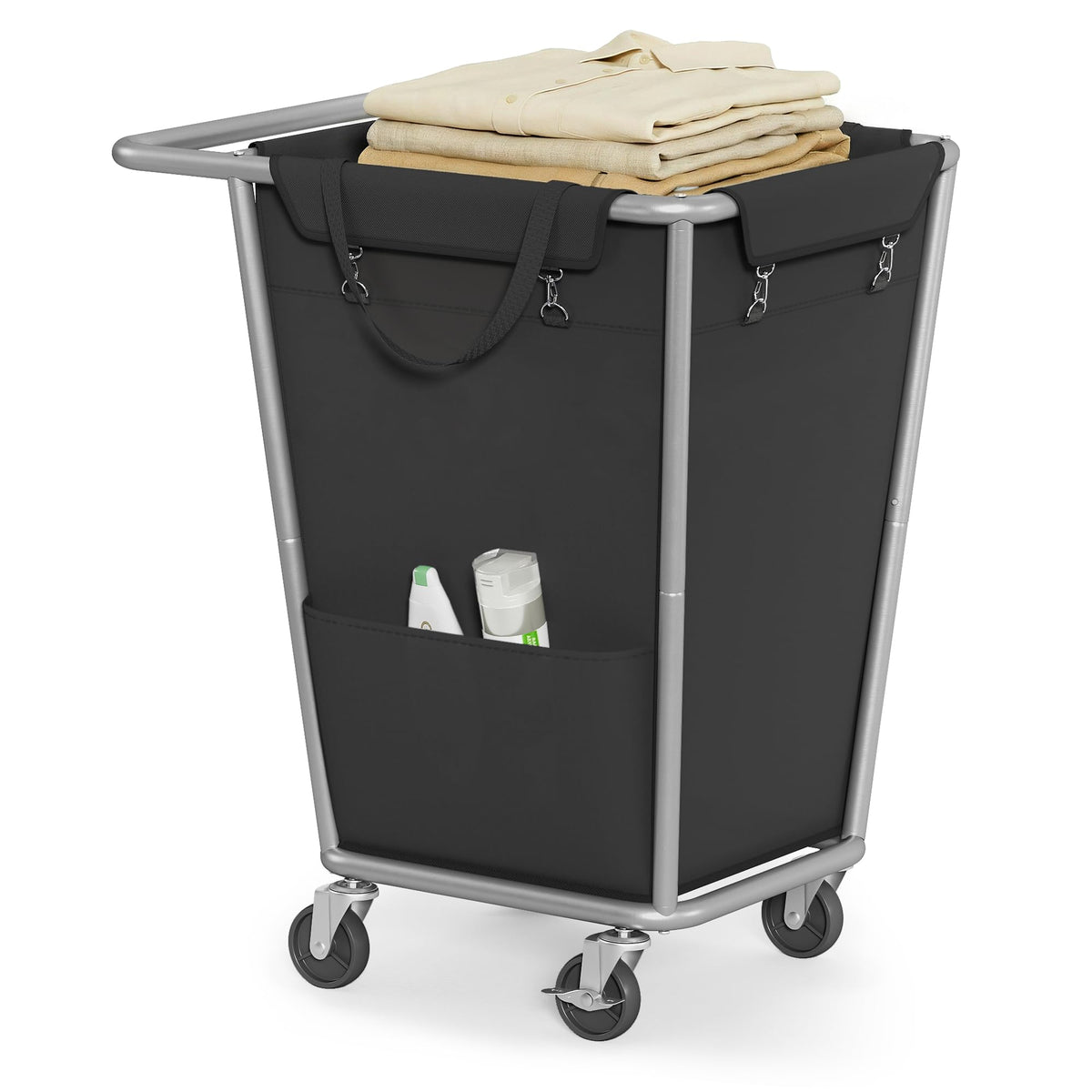 SONGMICS 3-Section Laundry Basket with Wheels, 76.6 Gallons (290 L) Hamper