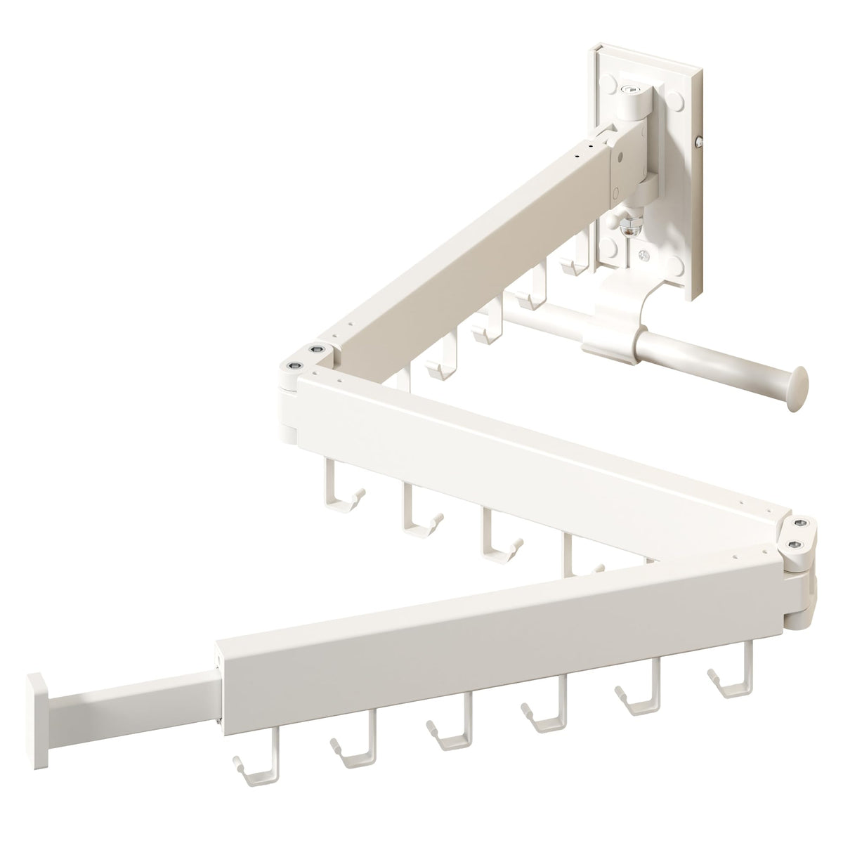 HEILAIYI Clothes Drying Rack for Laundry,Wall Mounted Clothes Hanger Rack,Folding,Retractable,Collapsible(J Shape Hooks)
