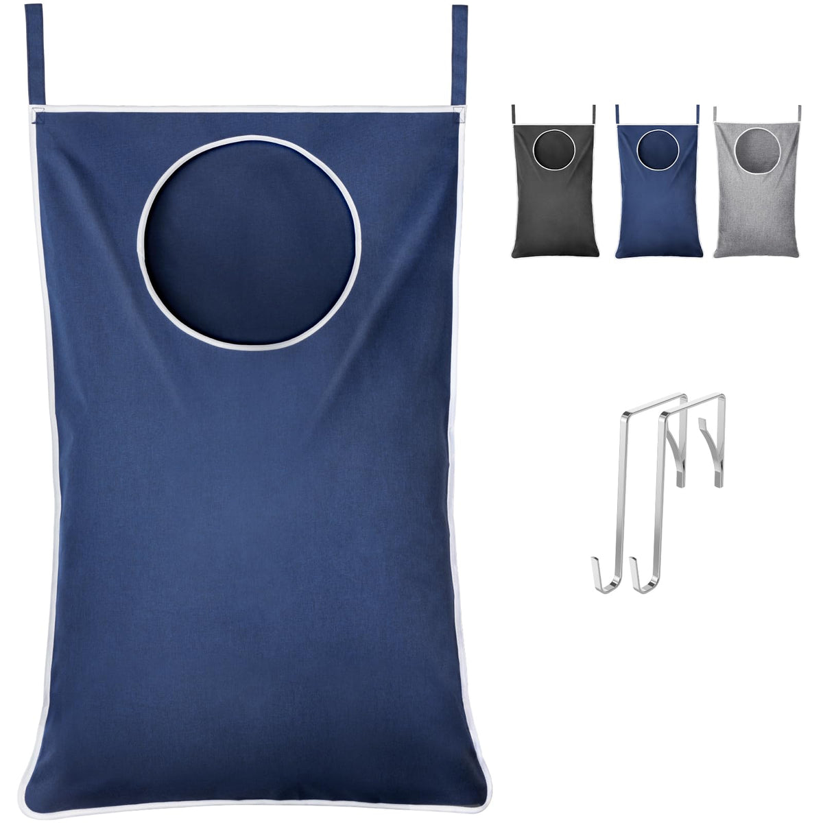Lifewit 1 Pack Over Door Laundry Hamper, Collapsible Hanging, Light Gray