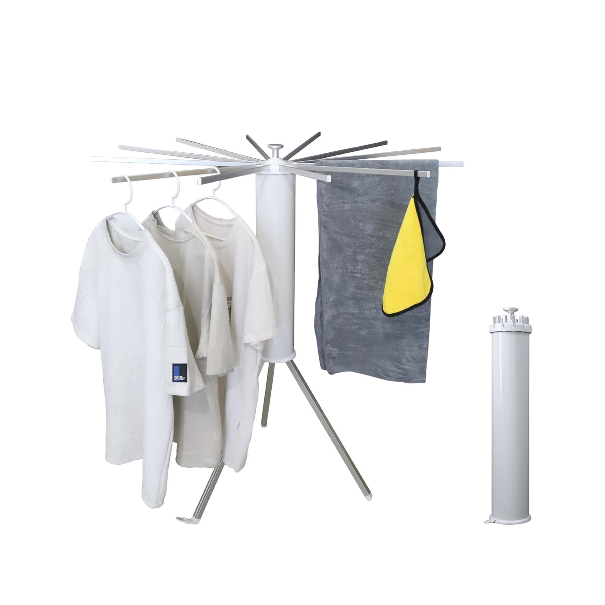 RFOUO Foldable Clothes Drying Rack Tripod with Wooden 16 Rods