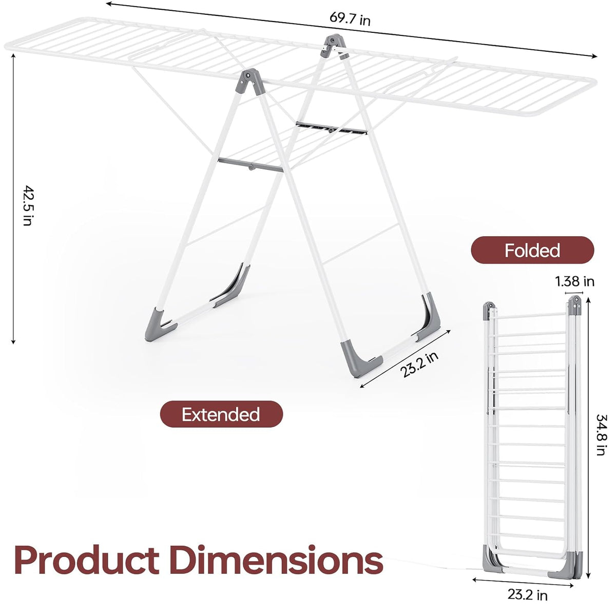 APEXCHASER Clothes Drying Rack, Large Capacity Drying Rack Clothing