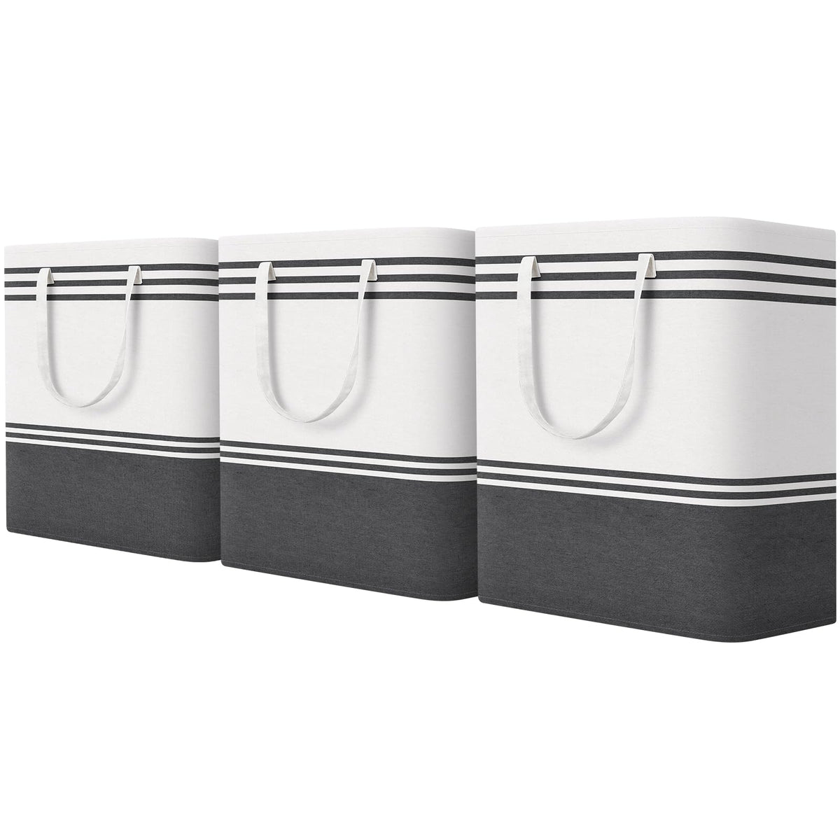 TranquilRelax 3-Pack Laundry Basket, Laundry Hamper, Grey-75L