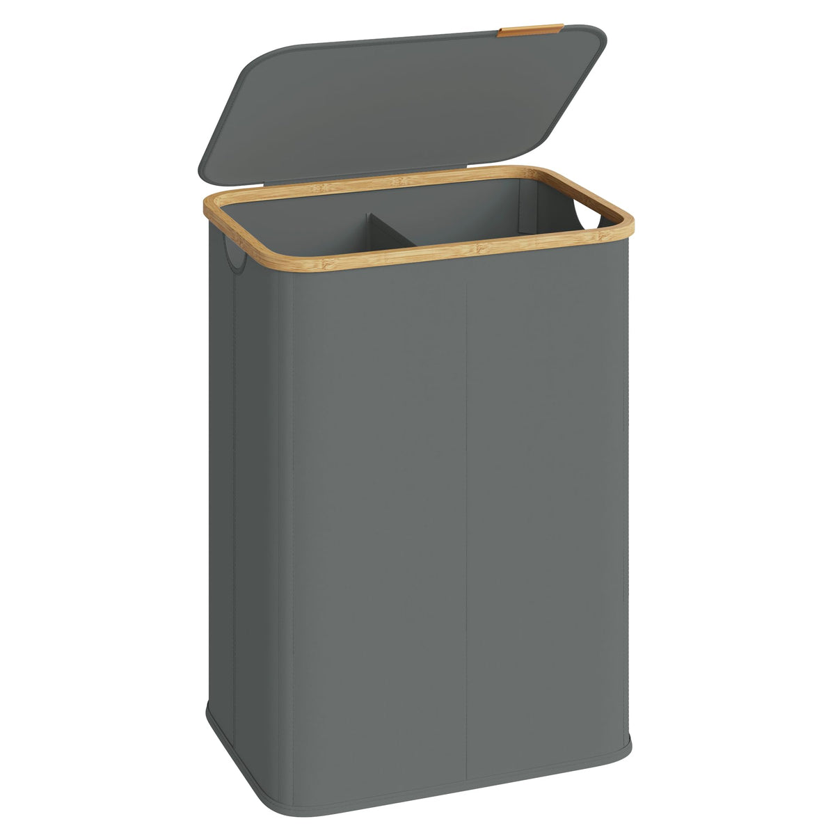 SONGMICS Laundry Hamper with Lid, 100L Laundry Basket, Bamboo Frame