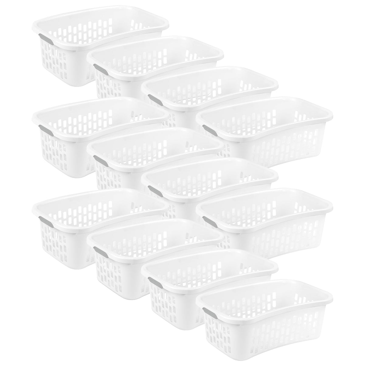 Sterilite HipHold Laundry Basket, Plastic Rectangle Clothes Hamper, 6 Pack