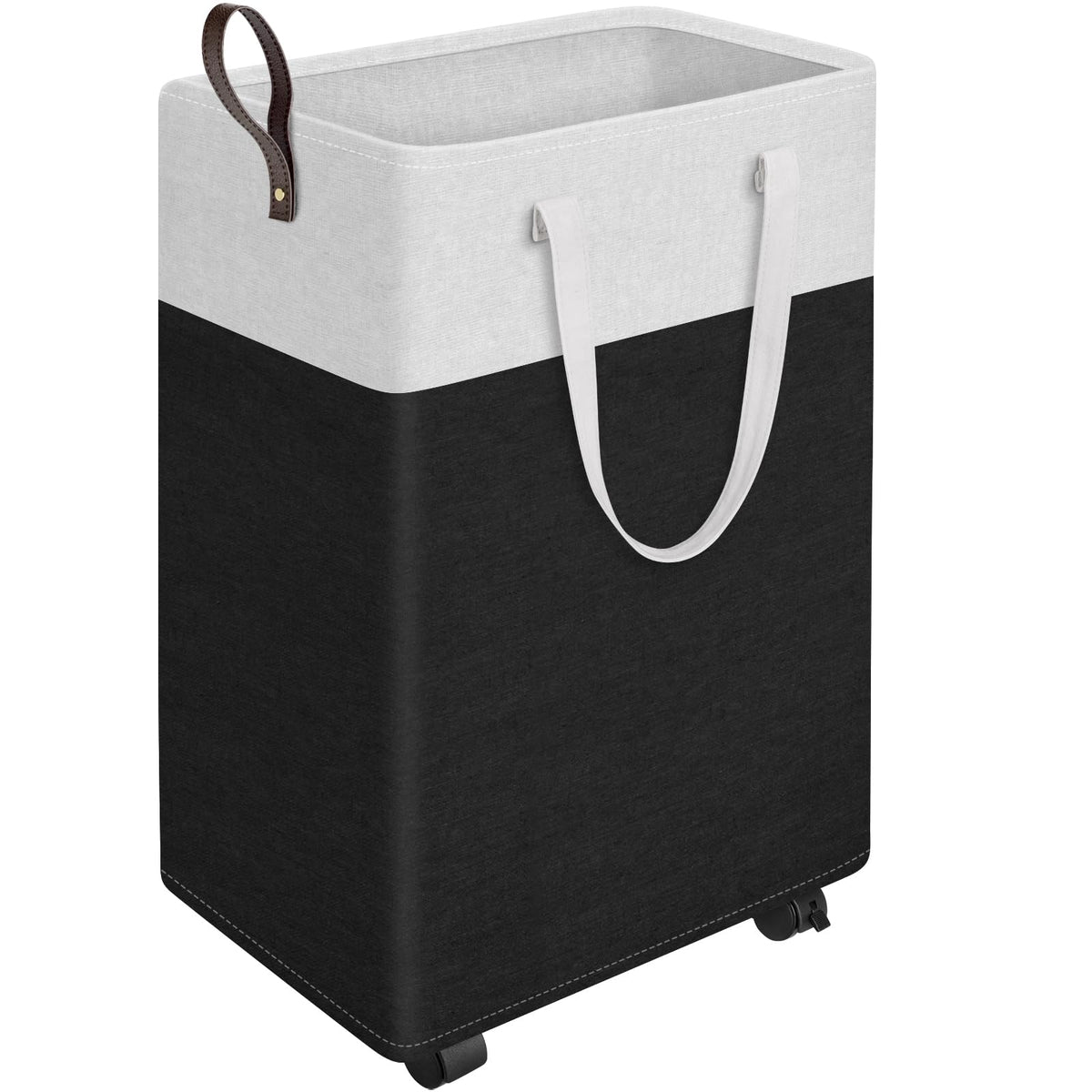 HomeHacks 75L Rolling Laundry Basket with 4 Wheels Collapsible Gray