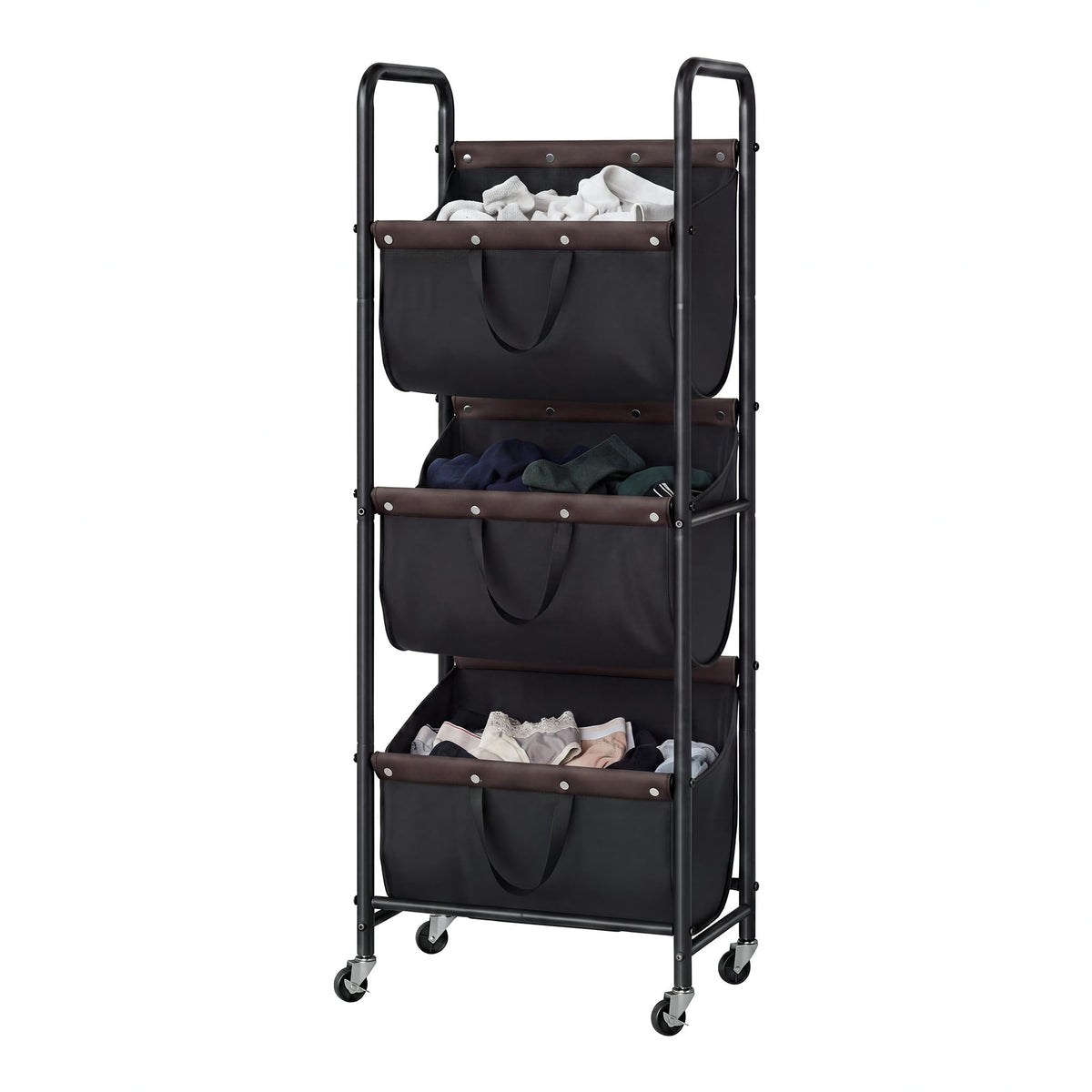 GRANNY SAYS 3 Tiered Laundry Sorter, Narrow Hamper Cart with Wheels