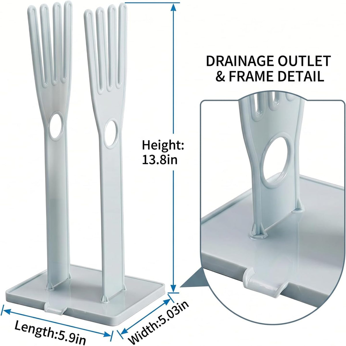 Kitchen Gloves Holder, Reusable Plastic Glove Drying Rack, Rubber Mitten Dryer Dish Glove Holder Stand for Sink, Towel Hanger for Rags Sponge Food Bag Organizer