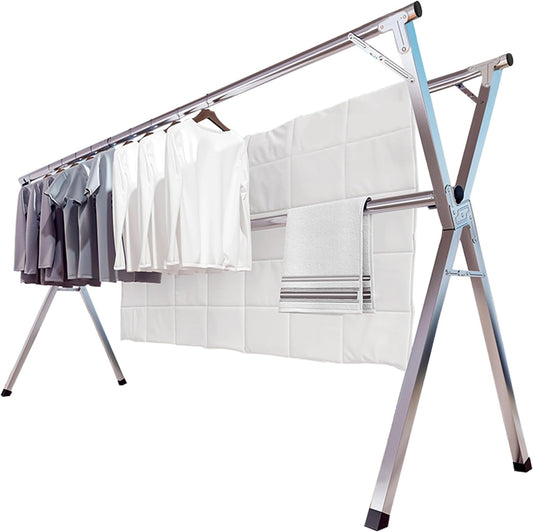 JAUREE 79" Clothes Drying Rack, Drying Rack Clothing Folding Indoor Outdoor