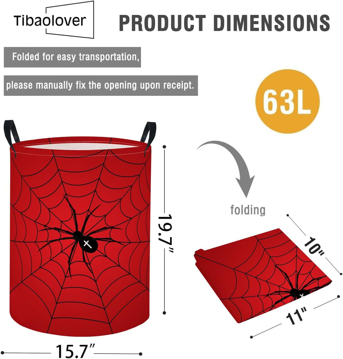 Baby Laundry Basket Baby Nursery Hamper Kids Laundry Basket Toy Storage Bin for Boys Room Decor Gift Baskets for Bedroom Bathroom(Spider Web)