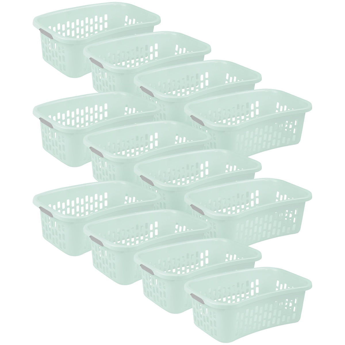 Sterilite HipHold Laundry Basket, Plastic Rectangle Clothes Hamper, 6 Pack