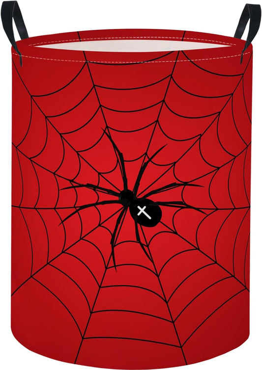 Baby Laundry Basket Baby Nursery Hamper Kids Laundry Basket Toy Storage Bin for Boys Room Decor Gift Baskets for Bedroom Bathroom(Spider Web)