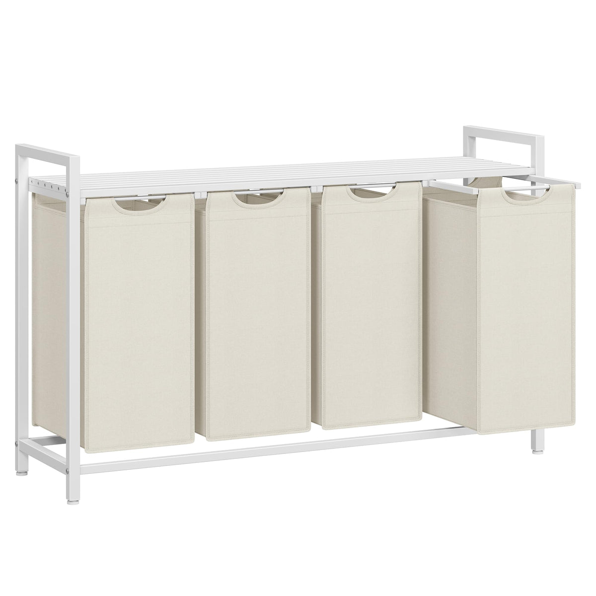 VASAGLE Laundry Hamper with Shelf, 2 Pull-Out Bags, 2 x 12.1 Gallons (46 L)