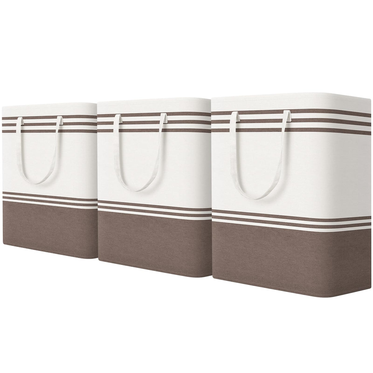 TranquilRelax 3-Pack Laundry Basket, Laundry Hamper, Grey-75L