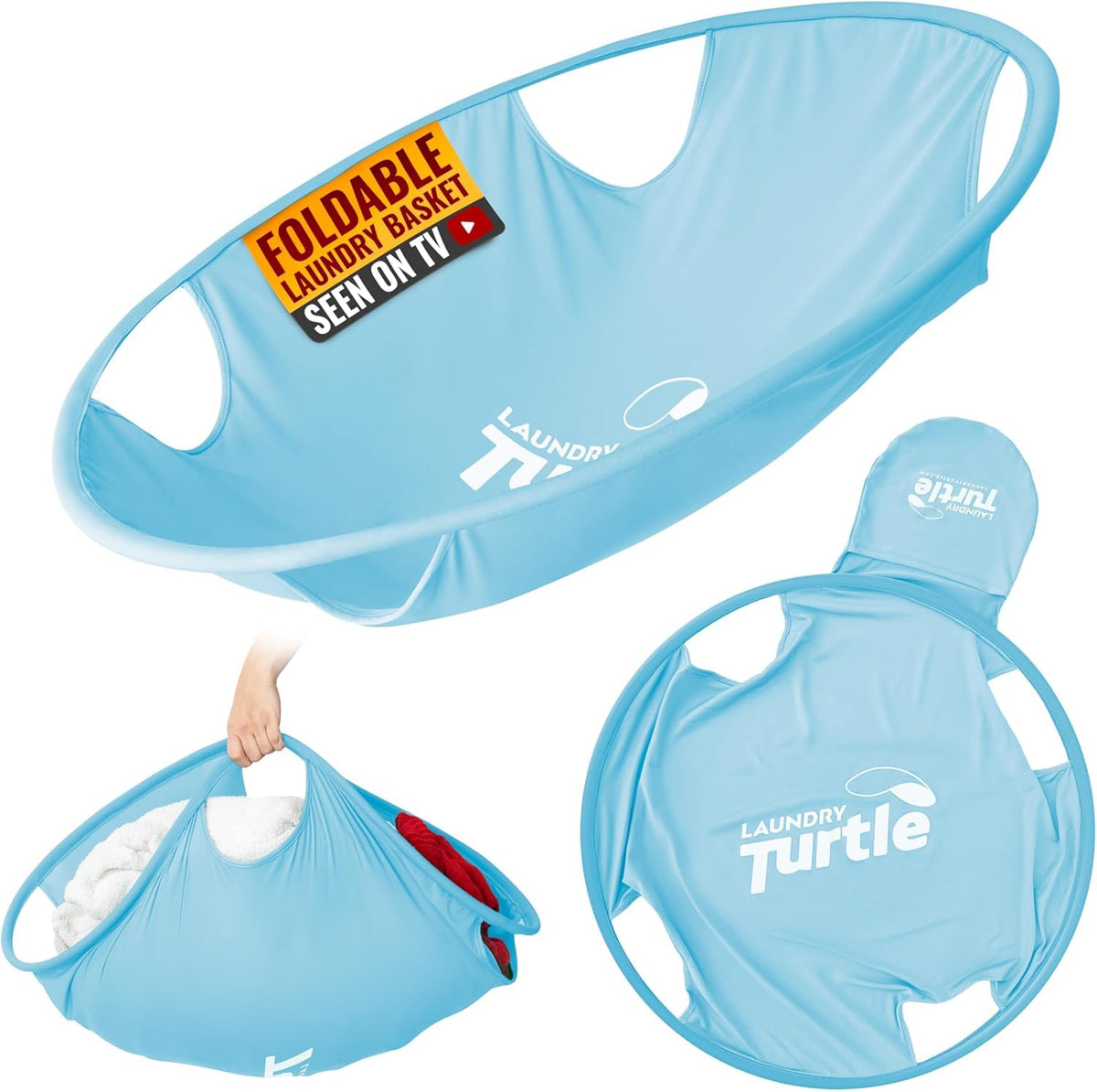 Laundry Turtle Collapsible Laundry Basket for Washer & Dryer (Lavender, Large)