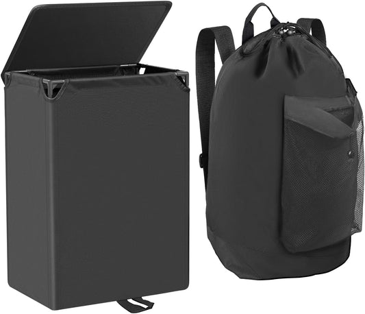 Foluck 60L 2-in-1 Laundry Hamper with Waterproof Laundry Backpack