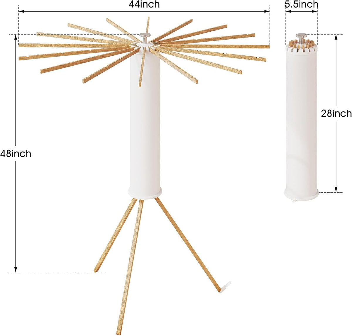 BOQORAD Clothes Drying Rack Foldable,Laundry Drying Rack,Drying Rack Clothing(16 Wood Poles),Clothes Hanger Rack,Laundry Rack Folding,Collapsible,Retractable