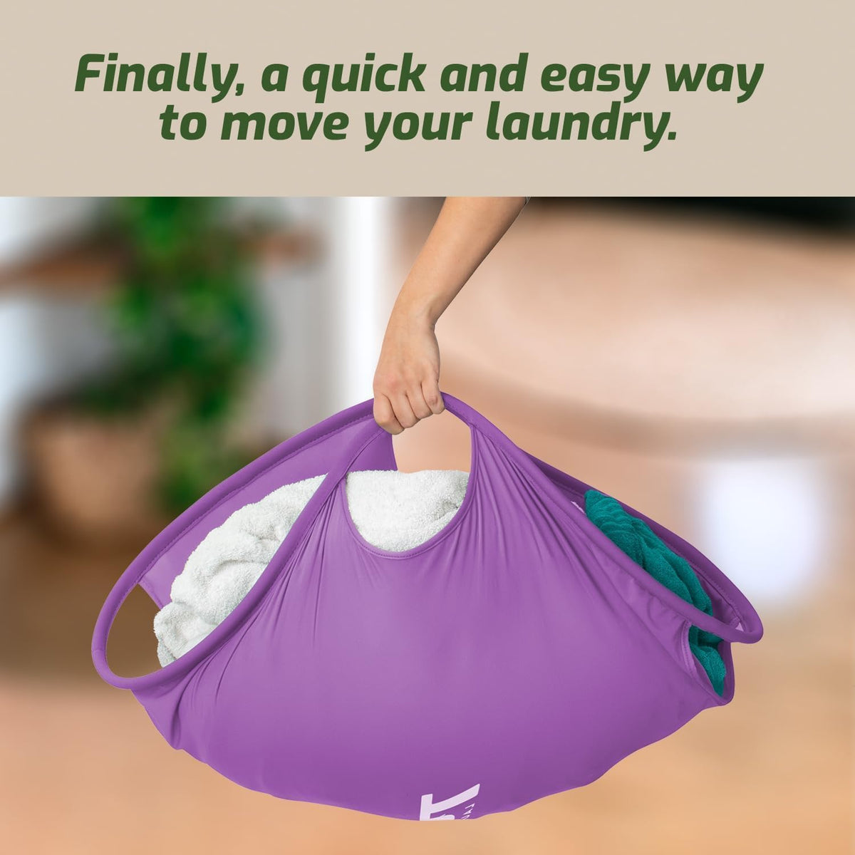 Laundry Turtle Collapsible Laundry Basket for Washer & Dryer (Lavender, Large)