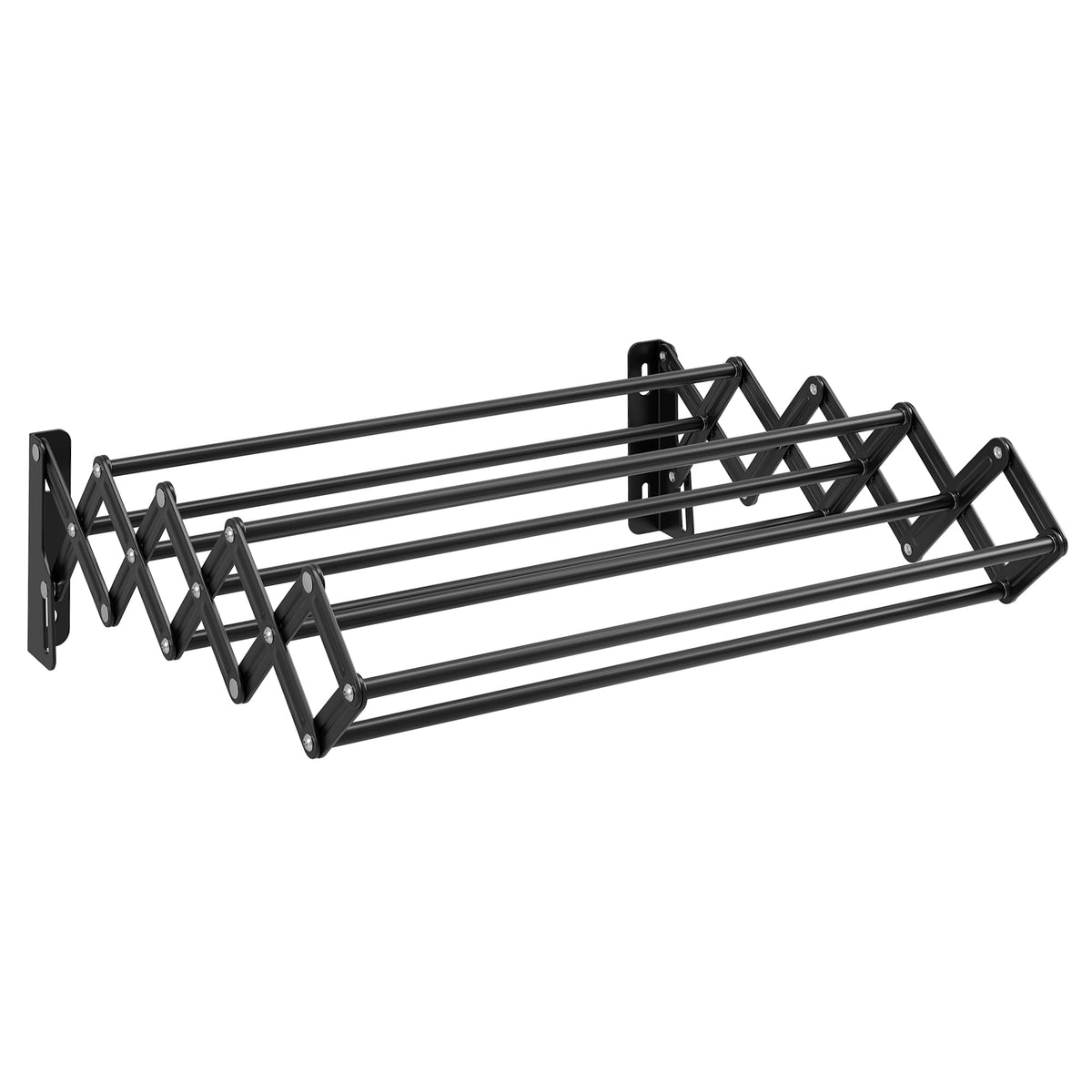 SONGMICS Clothes Drying Rack, Wall-Mounted, 9 Staggered Hanging Rods