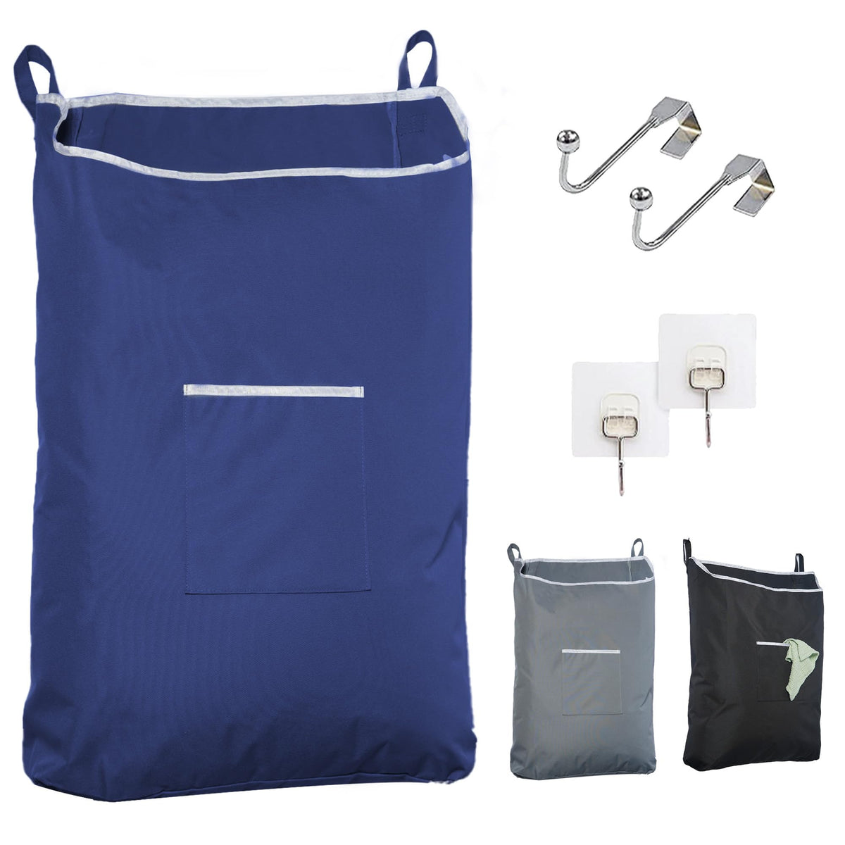 TFLC Over the Door Hanging Laundry hamper bag, 18x4.75x28", Beige-L