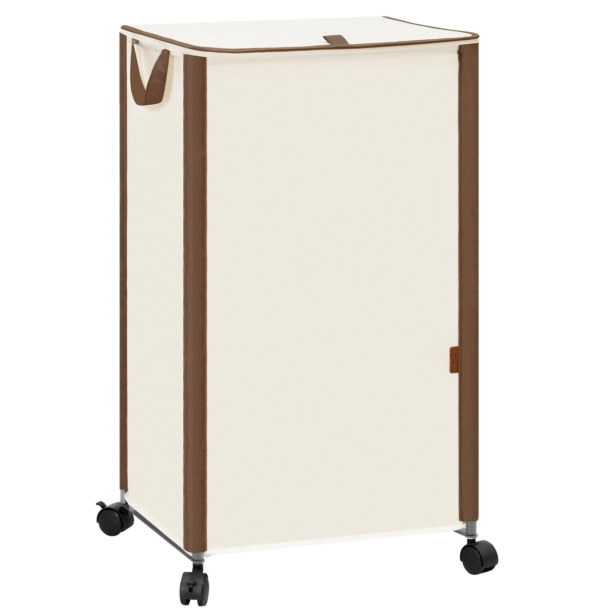 STORAGE MANIAC Rolling Laundry Hamper with Lid, 23.7 Gal (90 L) Large Tall Laundry Basket with Wheels & Handles, Aesthetic Dirty Clothes Hamper for Small Space, Dorm, Apartment, College, Black