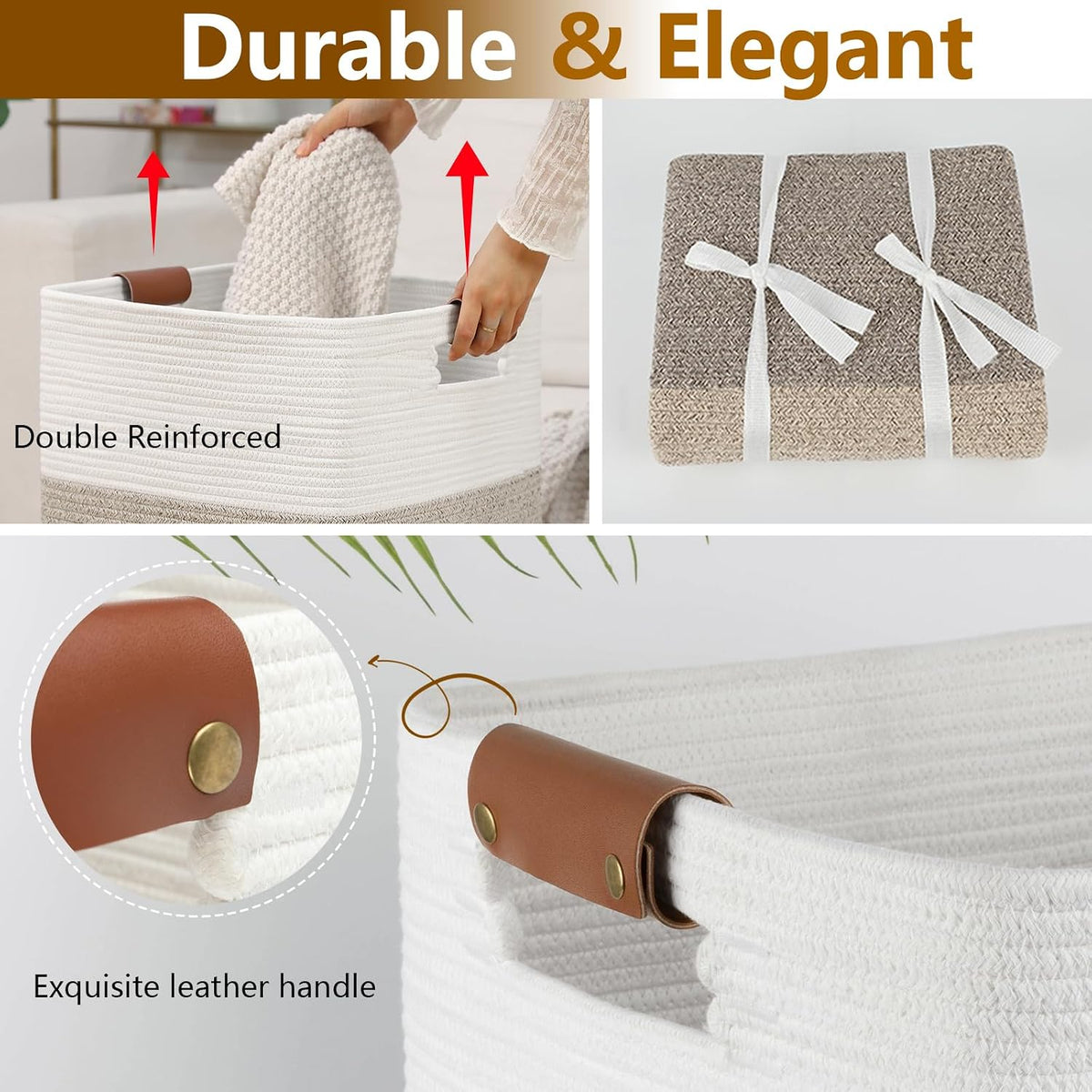 Laundry Hamper 96L Extra Large Laundry Basket, Woven Blanket Basket