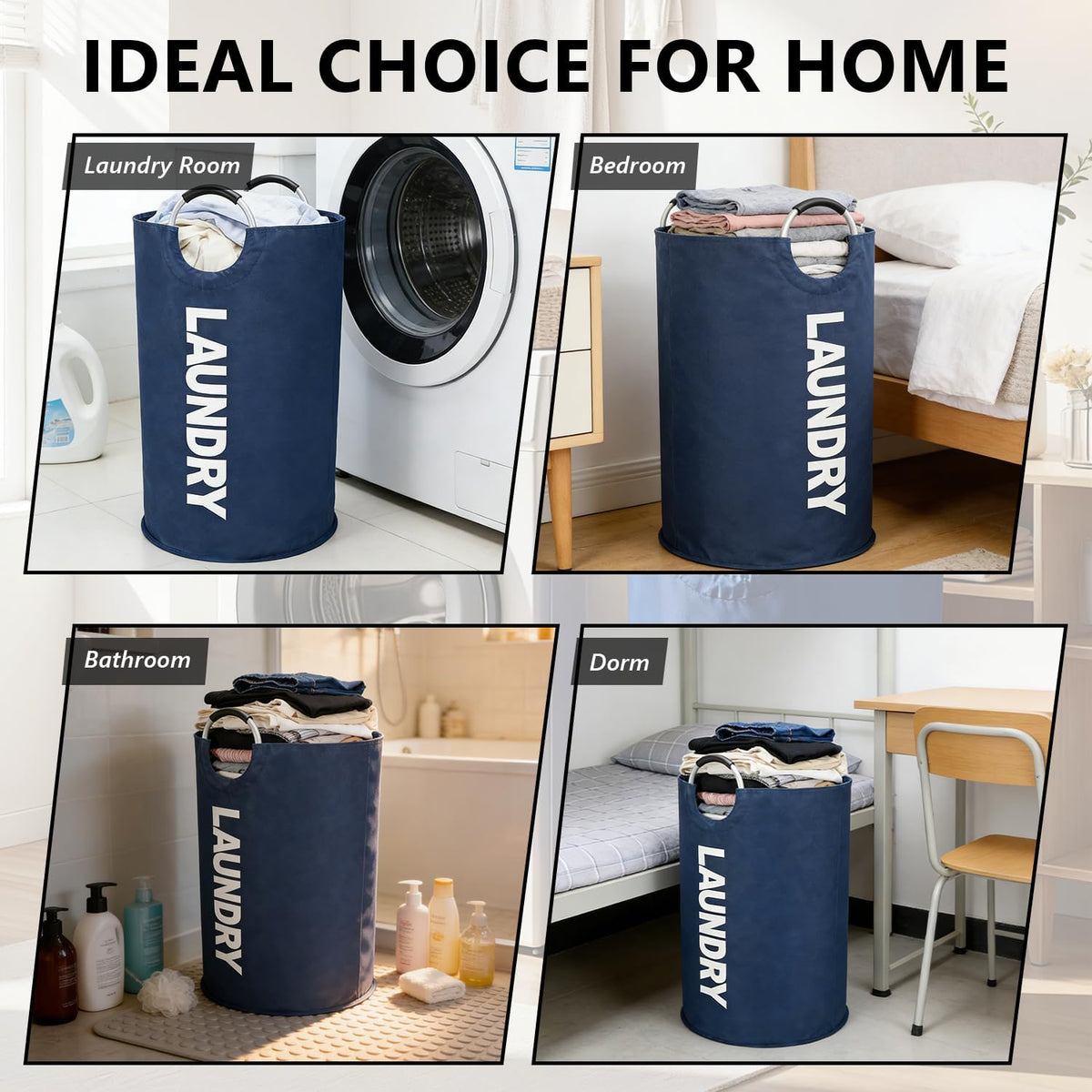 A Large 90 Liter Laundry, Navy Blue