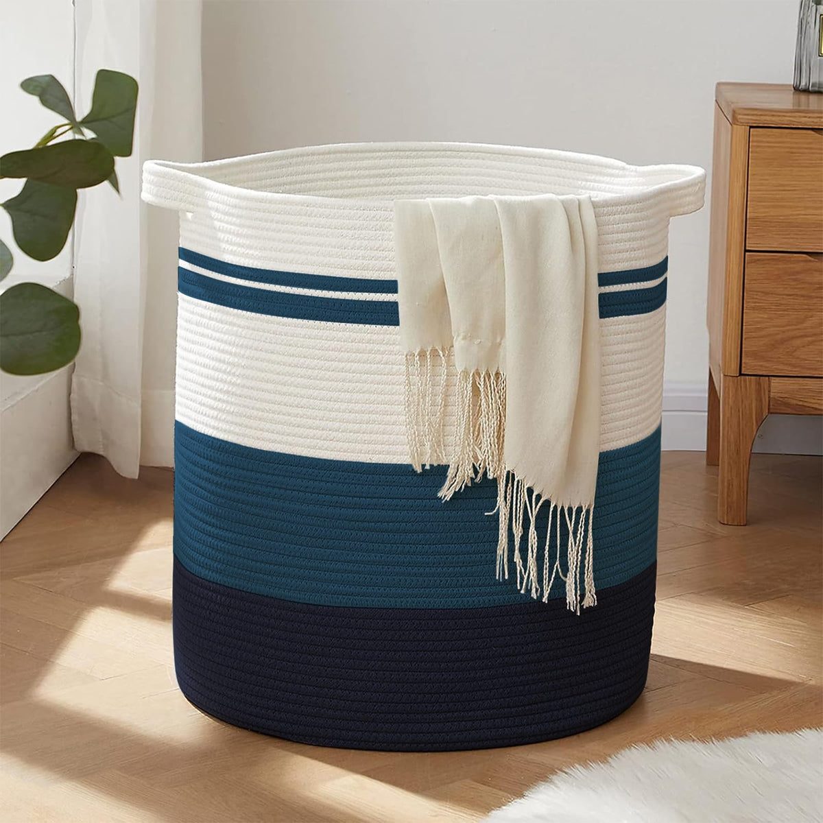 OIAHOMY 80L Laundry Basket Laundry Hamper Nursery Hamper Gradient Yellow