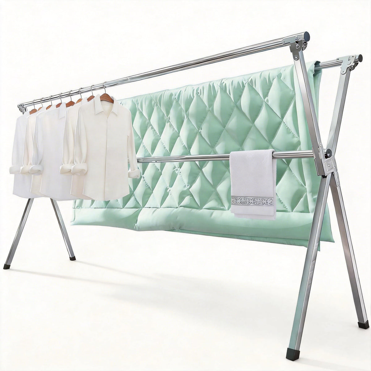 AZK Clothes Drying Rack Extendable Laundry Drying Rack with 20 Hooks