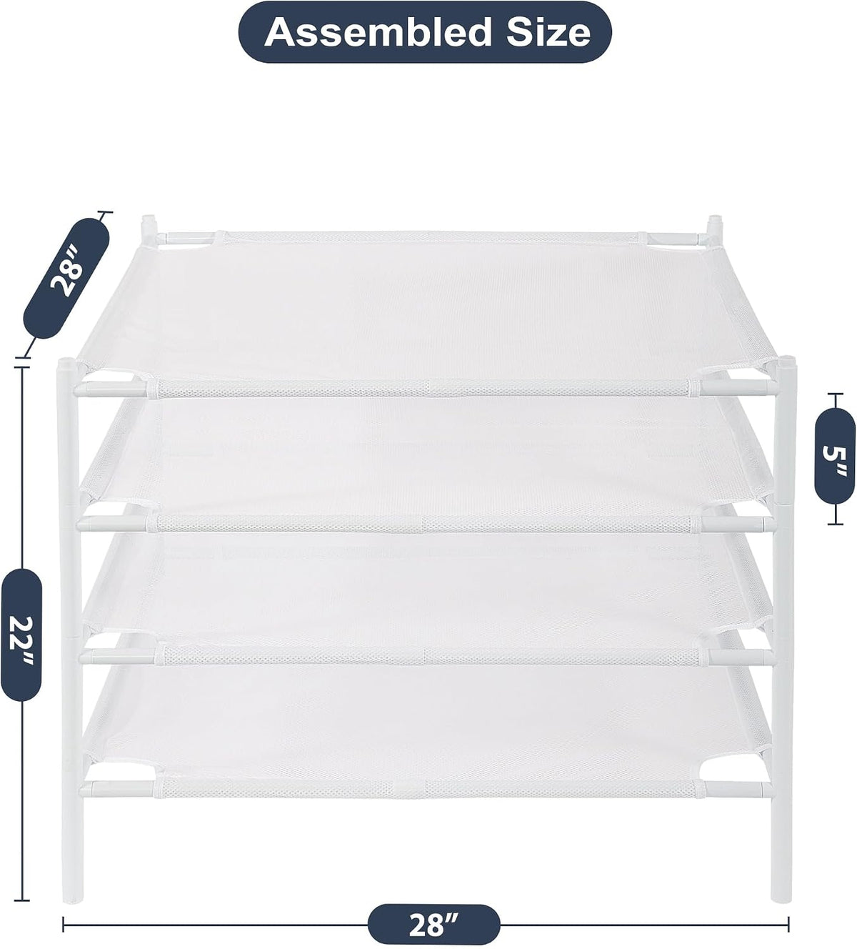 STO STO Sweater Drying Rack, 4-Pack Stackable Mesh Clothes Drying Rack, Laundry Drying Rack for Sweaters, Socks, Toys, White
