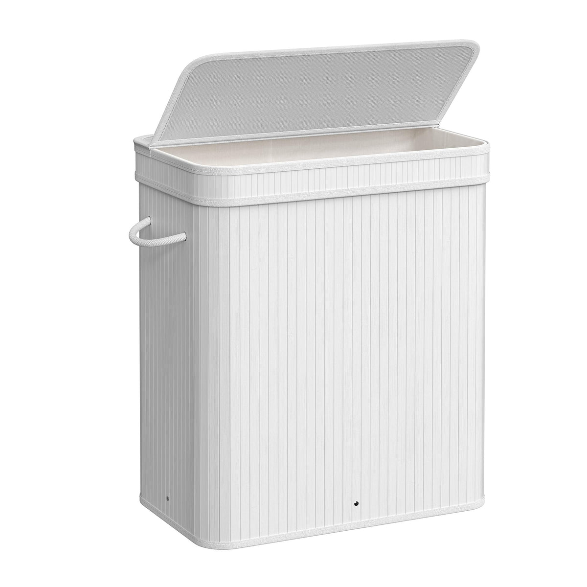 SONGMICS Bamboo Laundry Hamper with Lid, 100L, with Handles