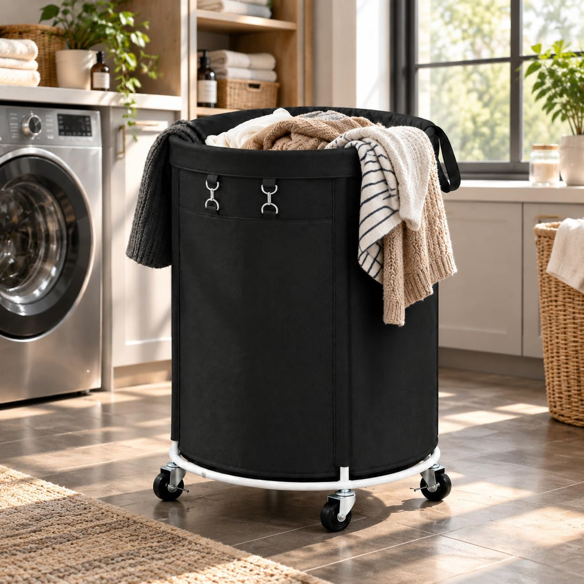150L Large Capacity Rolling Laundry Basket Hamper with Wheels, Clothes hamper and Removable Bag for Home, Laundry Room, Bedroom, Bathroom, Apartment, Dorm