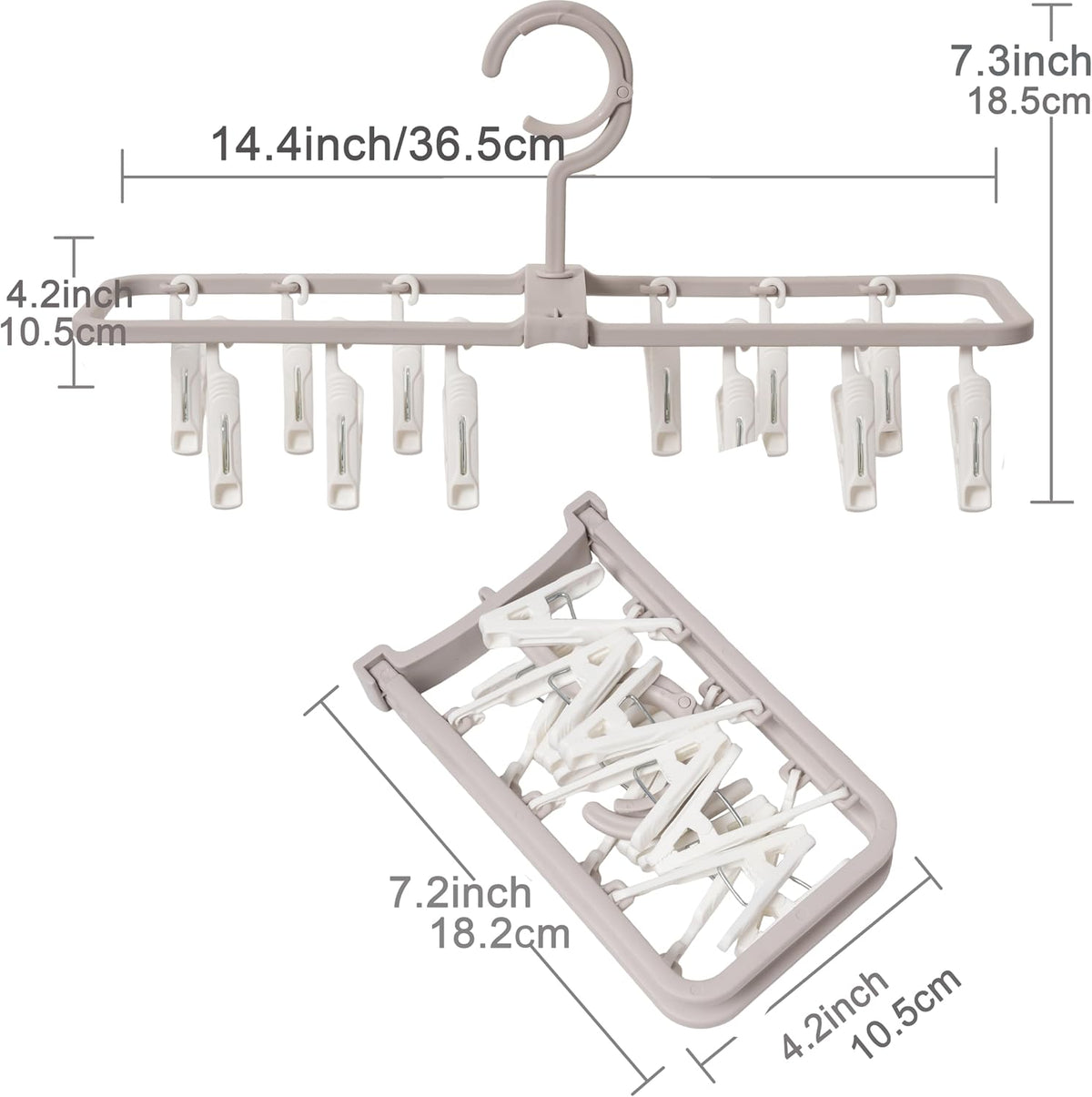 Clothes Drying Racks 2Pack Small Folding Portable Hangers with 12 Clips