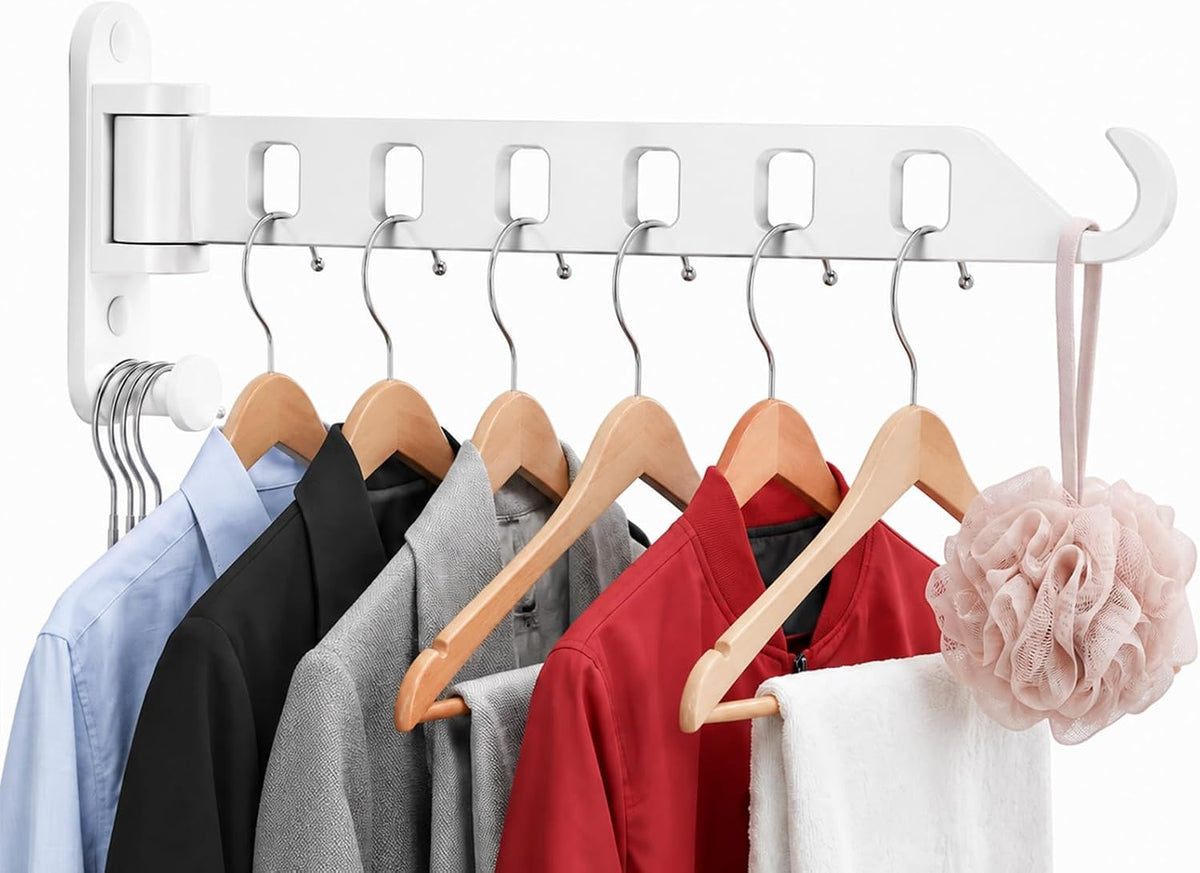 JOOM Clothes Drying Rack Wall Mounted, 13-Inch Foldable Arm, White 1 Pack