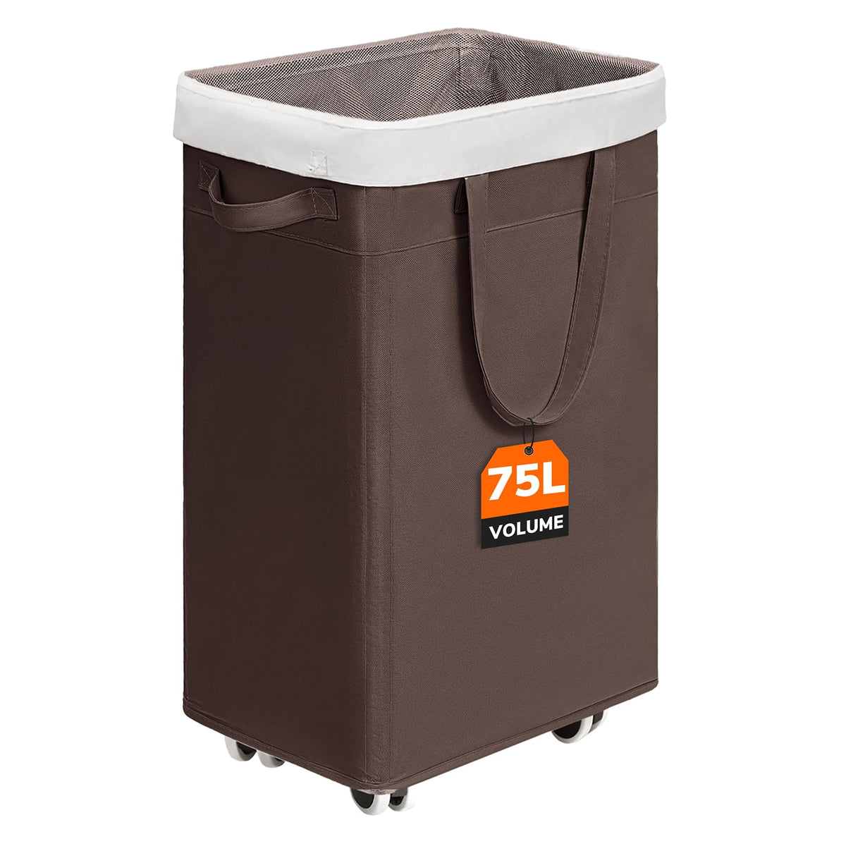 CHICVITA 75L Rolling Laundry Basket with Wheels Removable Wash Bag, Pink