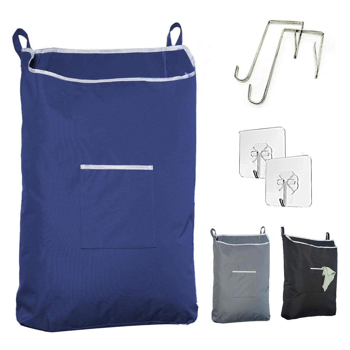 TFLC Over the Door Hanging Laundry hamper bag, 18x4.75x28", Beige-L